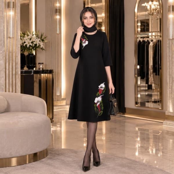 قیمت پیراهن زنانه جواهردوزی و نقاشی کد 1003 عمده