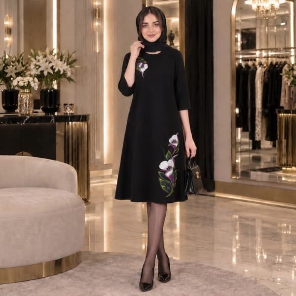 خرید آنلاین پیراهن زنانه جواهردوزی و نقاشی کد 1003 عمده