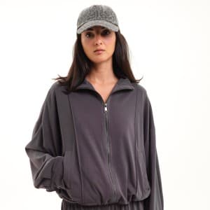 سوییشرت زنانه تمام زیپ نیش بخیه اویشو