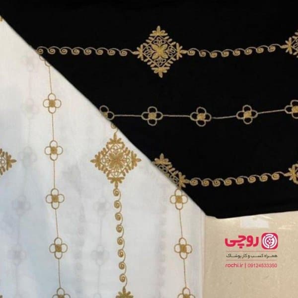 پارچه عمده ابرو بادی خامه دوزی شده - تصویر 2