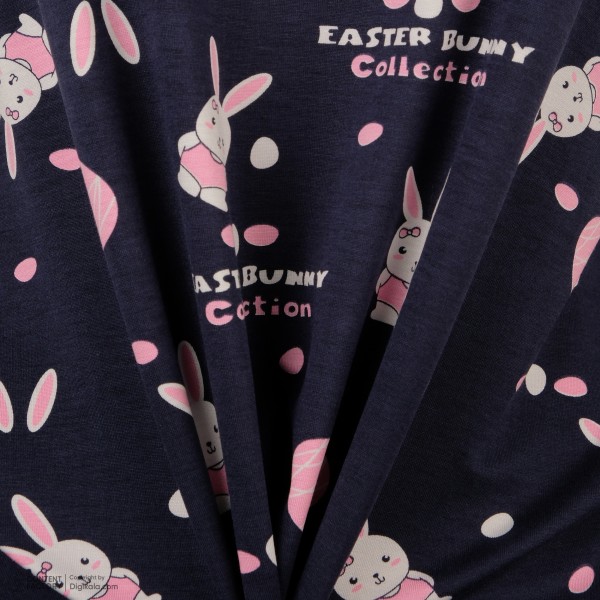 فروش اینترنتی تی شرت آستین کوتاه زنانه مدل خرگوش کد 2579 رنگ سرمه ای