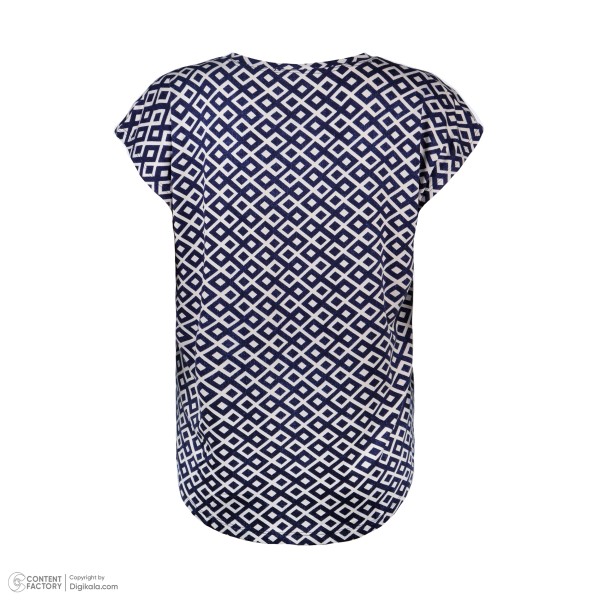 خرید اینترنتی تی شرت آستین کوتاه زنانه مدل لوزی کد 2579 رنگ سرمه ای