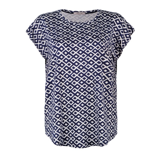 فروش اینترنتی تی شرت آستین کوتاه زنانه مدل لوزی کد 2579 رنگ سرمه ای