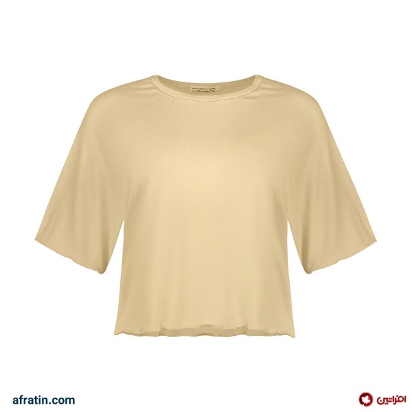 خرید آنلاین ست تیشرت و شلوارک زنانه مدل آرام رنگ کرم کد6573